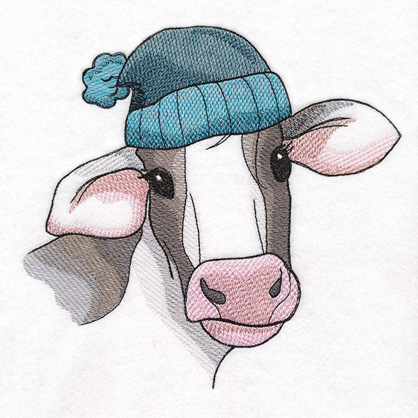 Bundled Up for Winter - Cow
