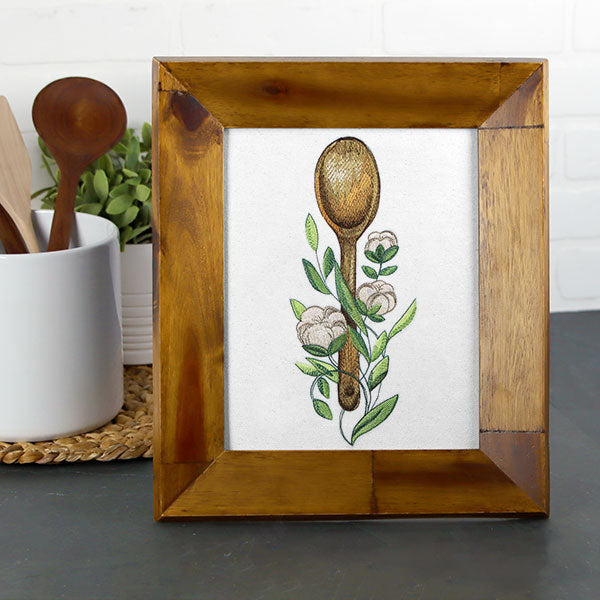 Charming Wooden Spoon & Cotton Feature