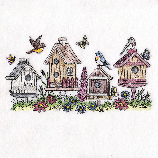 Birdhouse Block Party Border