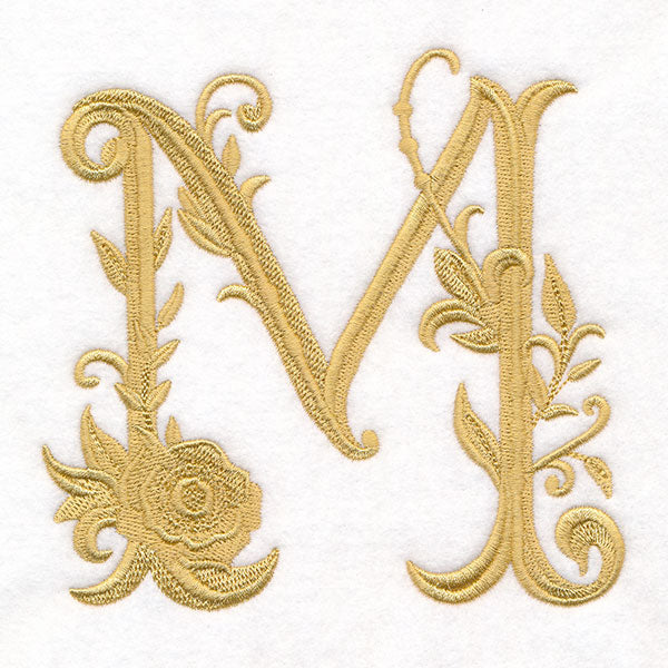 Baroque Filigree Letter in Bloom - M