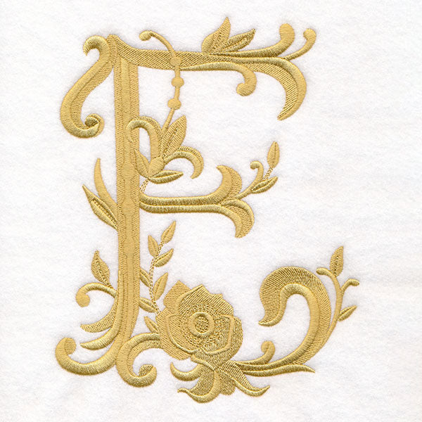 Baroque Filigree Letter in Bloom - E