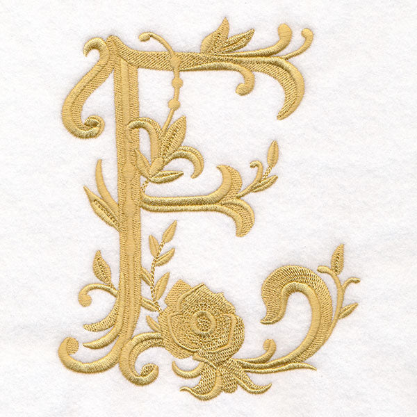 Baroque Filigree Letter in Bloom - E