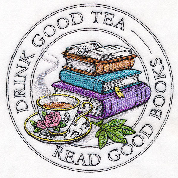 Drink Good Tea, Read Good Books Stamp