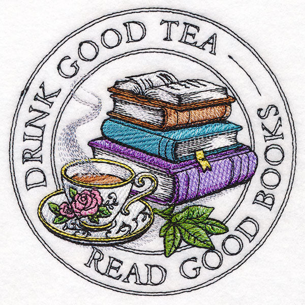 Drink Good Tea, Read Good Books Stamp