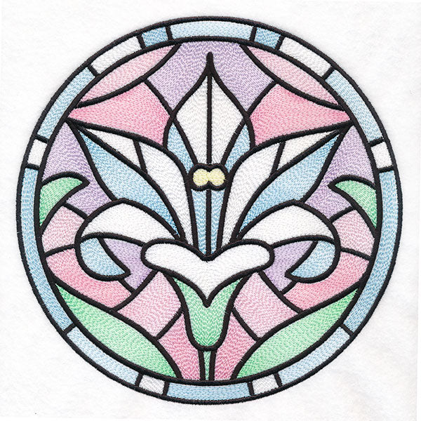 For the Love of Easter Stained Glass Circle - Lilies