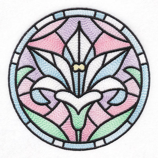 For the Love of Easter Stained Glass Circle - Lilies