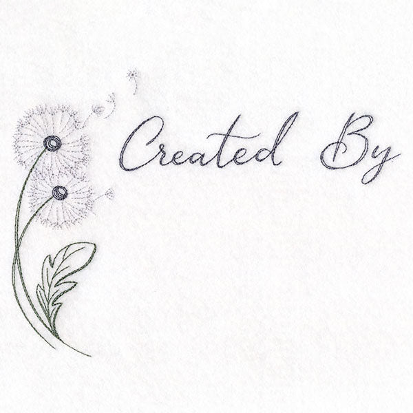 Created By Dandelions Quilt Label
