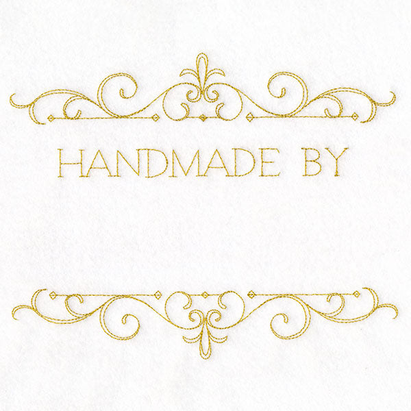 Handmade By Filigree Quilt Label