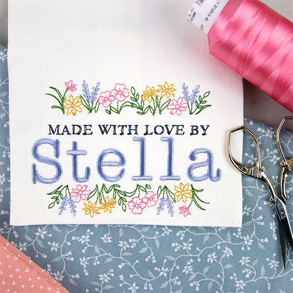 Made with Love and Wildflowers Quilt Label