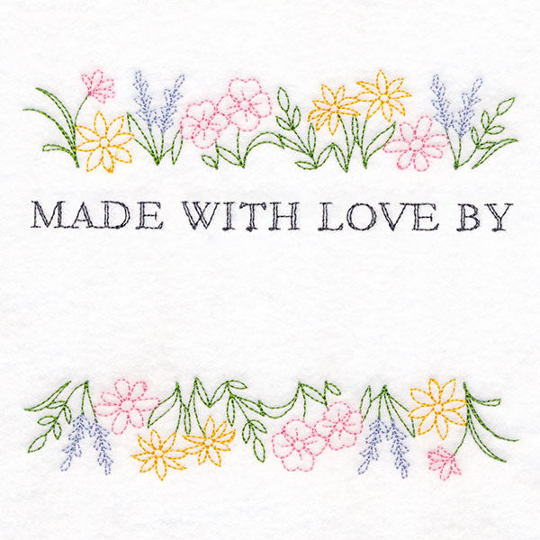 Made with Love and Wildflowers Quilt Label