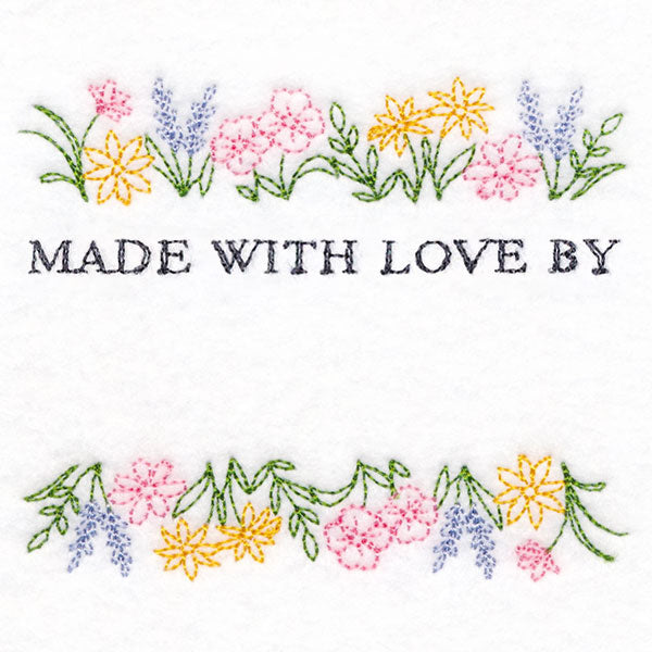 Made with Love and Wildflowers Quilt Label
