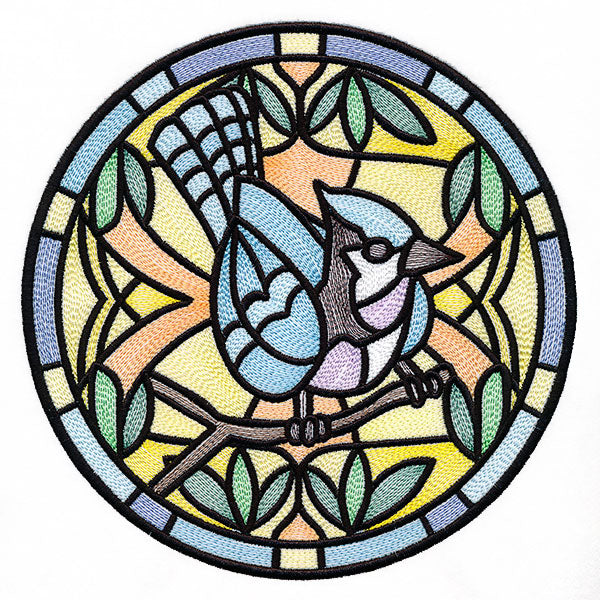 Stained Glass Birds - Blue Jay