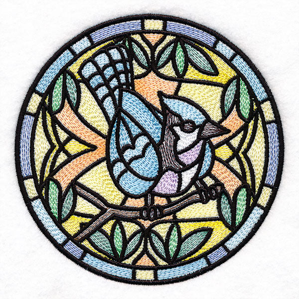 Stained Glass Birds - Blue Jay
