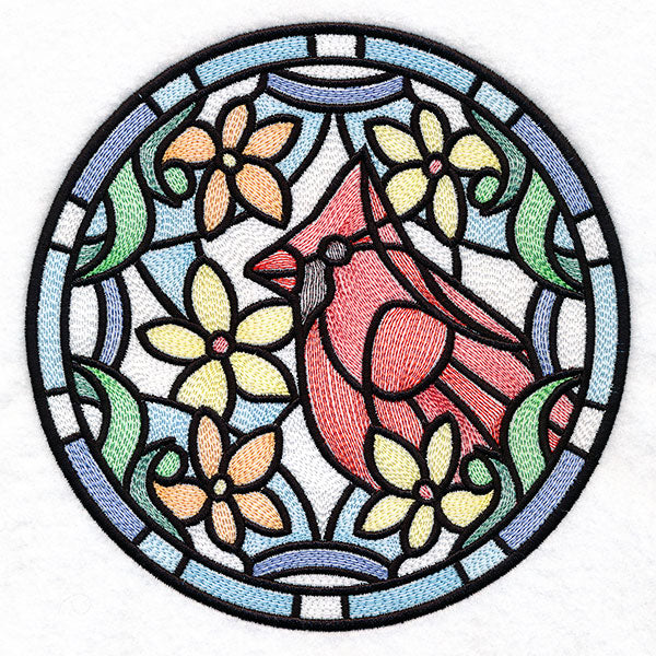 Stained Glass Birds - Cardinal