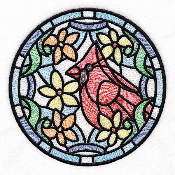 Stained Glass Birds - Cardinal