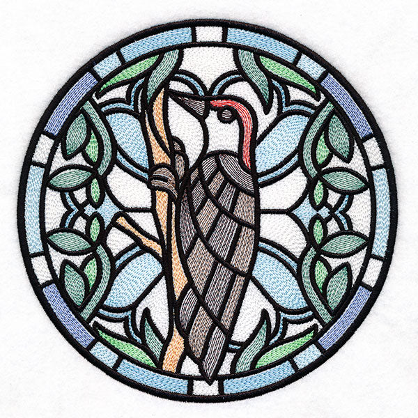 Stained Glass Birds - Red Bellied Woodpecker