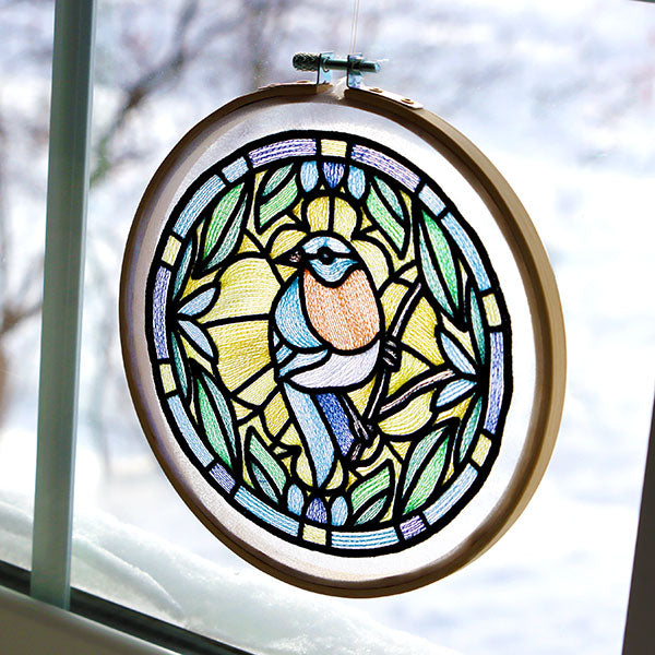 Stained Glass Birds - Western Bluebird