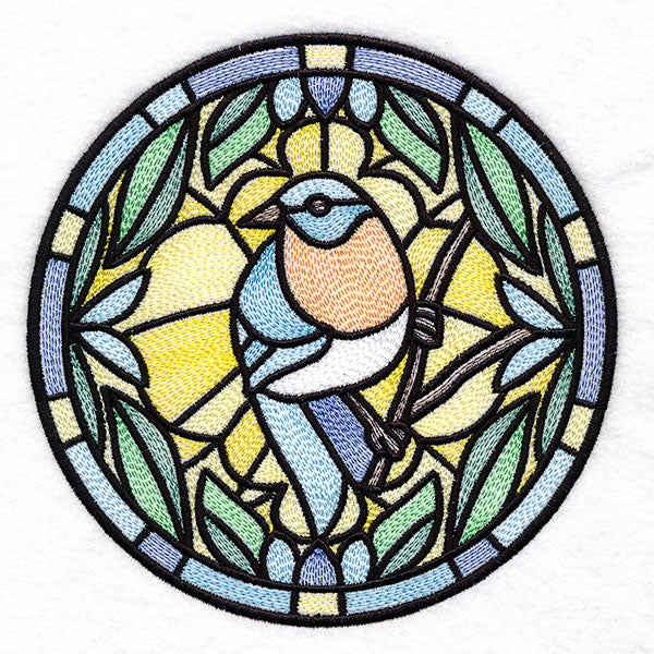 Stained Glass Birds - Western Bluebird