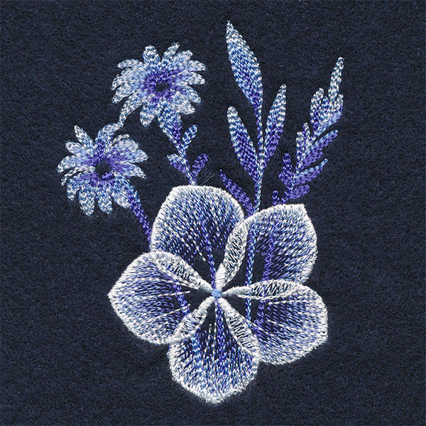 Stunning in Cyanotype Flowers Accent