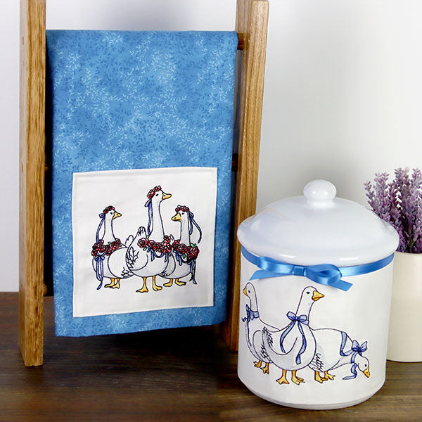 Spring Flowers Goose Trio