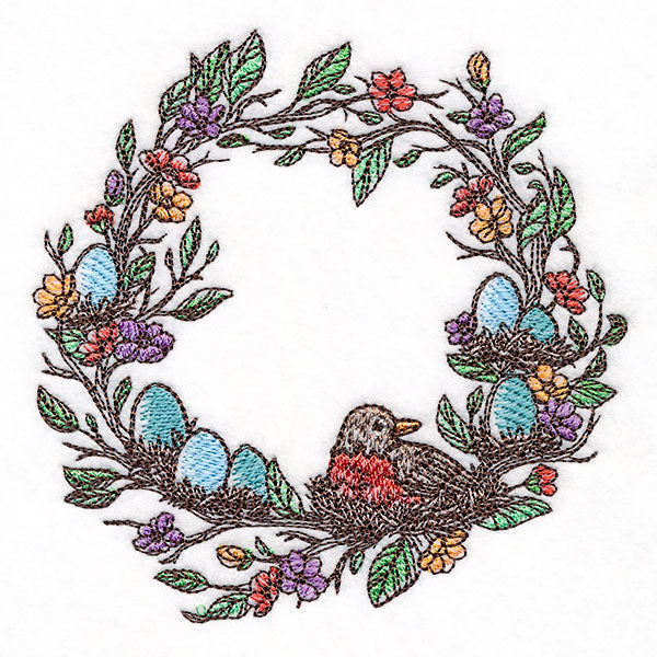 From Easter to Spring Robin & Eggs Wreath