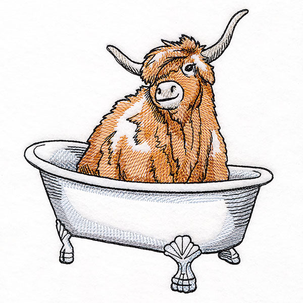 Into the Bathtub Highland Cow
