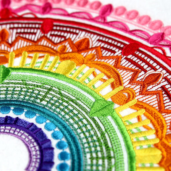 Texture and Rainbows Half Mandala