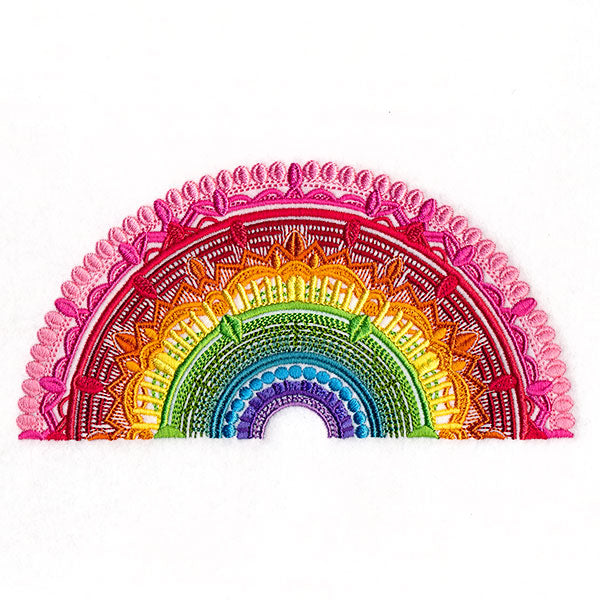 Texture and Rainbows Half Mandala