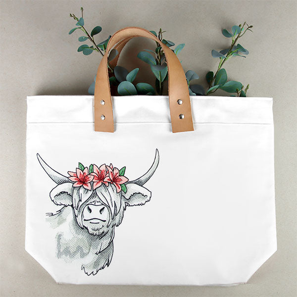 Lilies and Sunshine Highland Cow