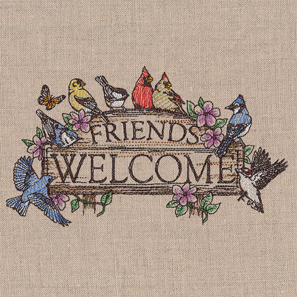 Welcome Friends Neighborhood Birds Sign