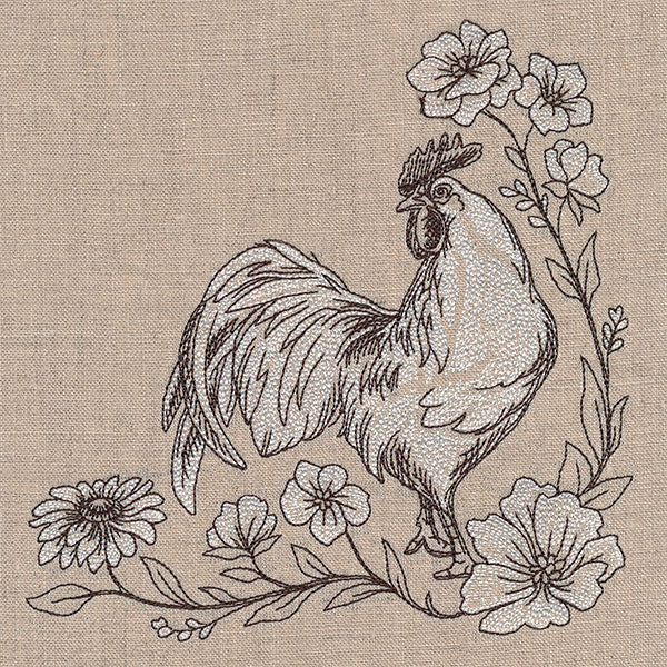 In Your Corner of the Country Rooster Etching