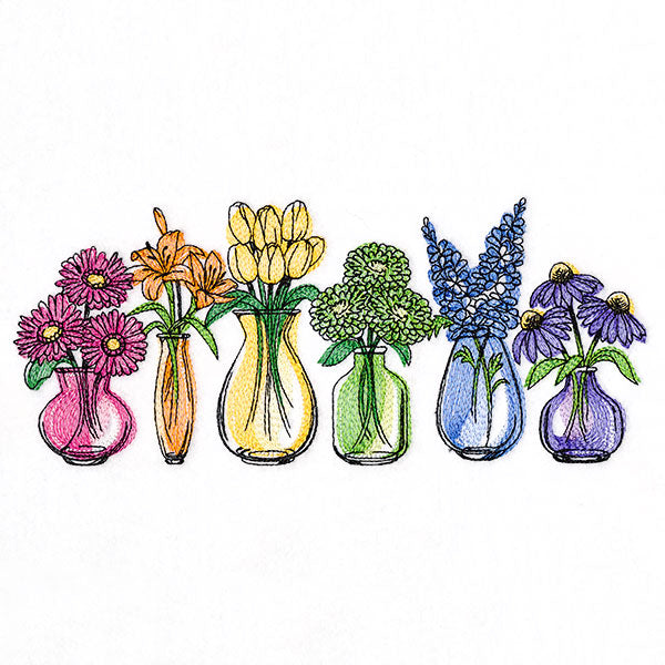 Wildflower Jar Bouquets Border