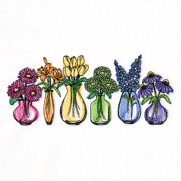 Wildflower Jar Bouquets Border