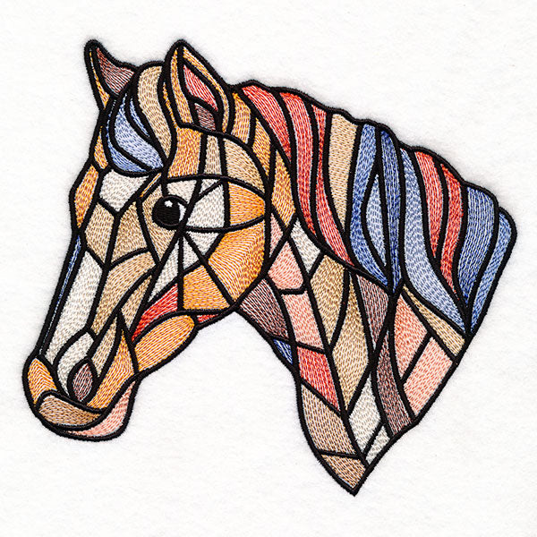 A Touch of Modern Stained Glass Horse
