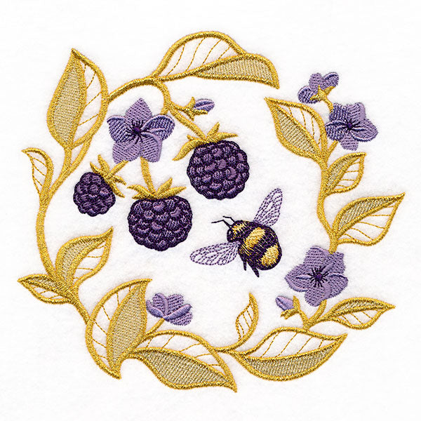 Gilded Beauty Blackberries & Honeybee Circle