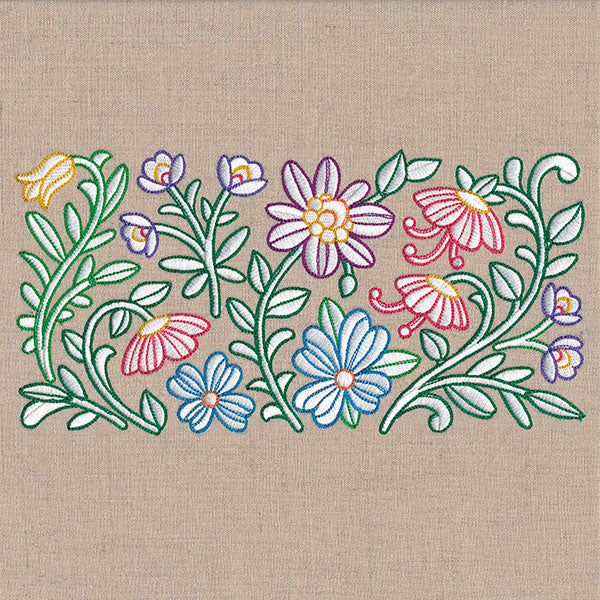 Blooming in Spring Flowers Border