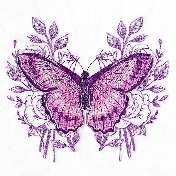 Wondrous Butterfly and Roses