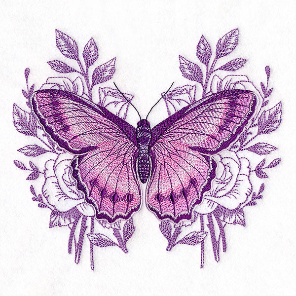 Wondrous Butterfly and Roses