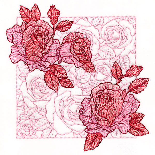 Pops of Roses Flower Square
