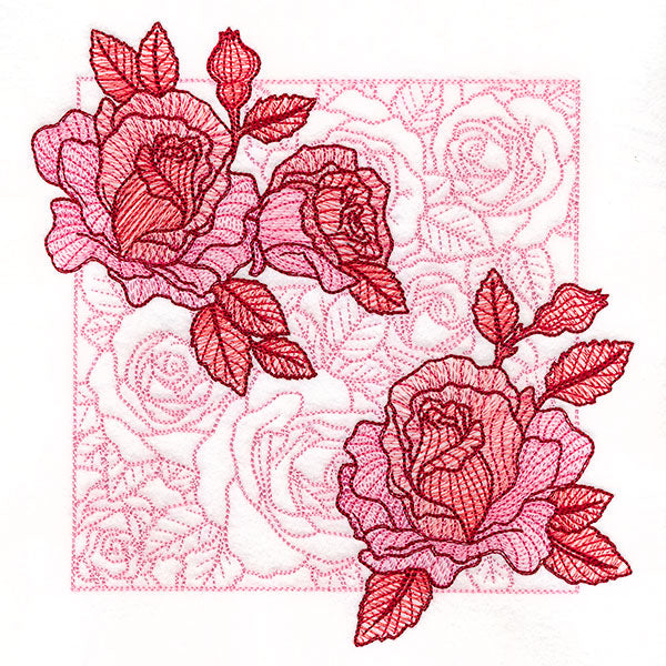 Pops of Roses Flower Square