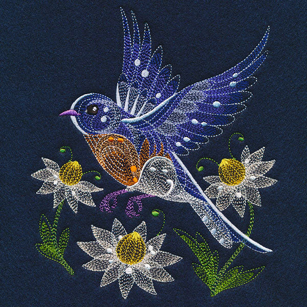 Sheer Magic Bluebird & Flowers