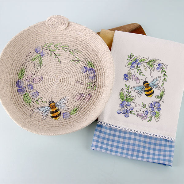 Buzzing Bee and Blueberries Wreath