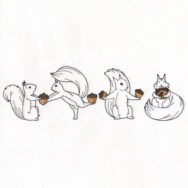 Gather and Share Squirrels Border