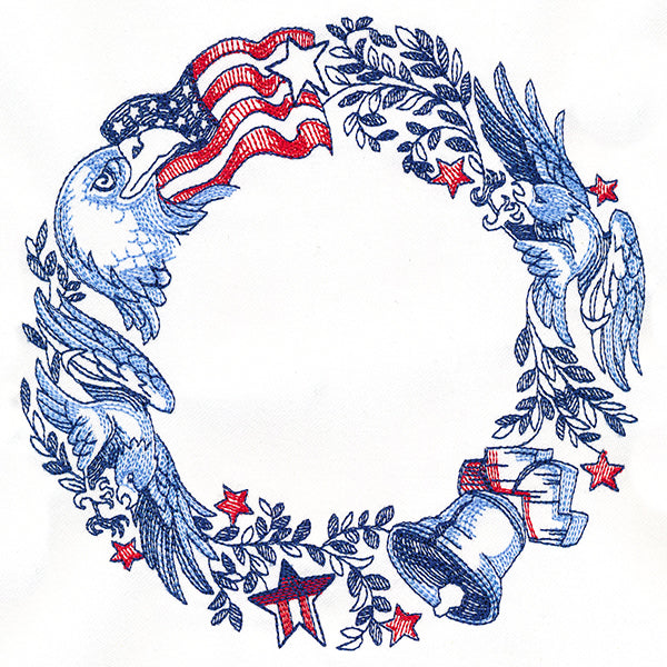 Patriotic American Emblems Wreath