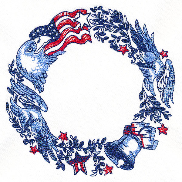 Patriotic American Emblems Wreath
