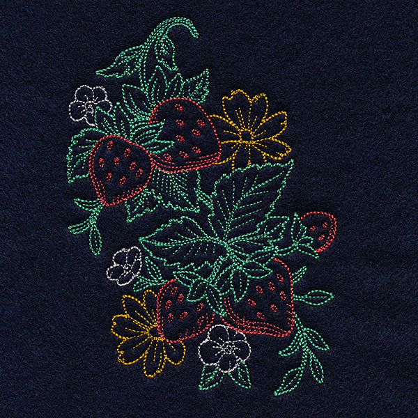 Timeless Summer - Strawberries and Cosmos (Vintage)