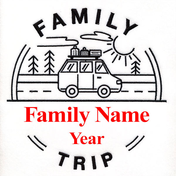 Customizable Family Trip - Satin Stitch