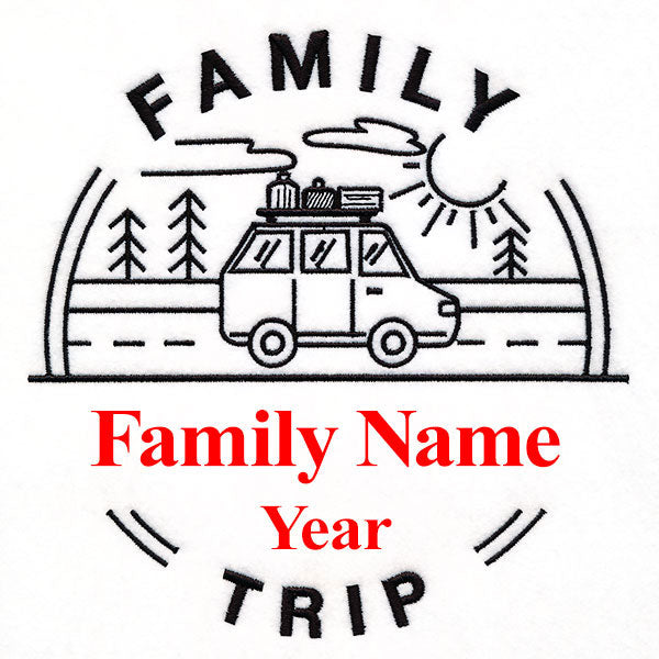 Customizable Family Trip - Satin Stitch