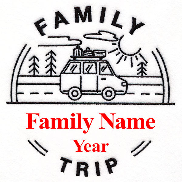Customizable Family Trip - Satin Stitch