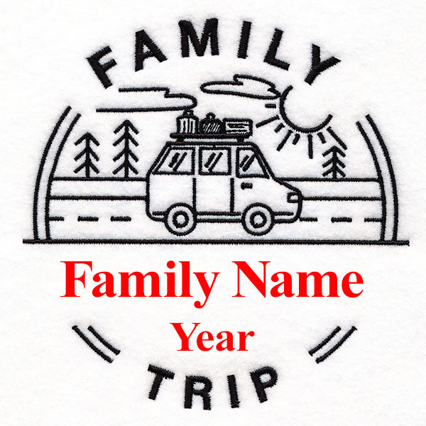 Customizable Family Trip - Satin Stitch